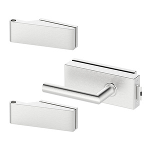 Zestaw okuć do drzwi szklanych Metal-Bud inox kwadratowy, bez przebicia