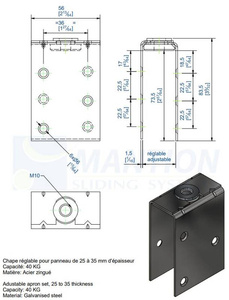 Zakładka wzmacniająca do skrzydeł drewnianych MANTION 0031, ocynk
