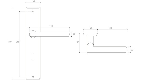 Zewnętrzna klamka drzwiowa Metal-Bud METRO inox plus