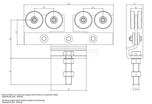 Wózek 8-kołowy MANTION 9278S, ocynk