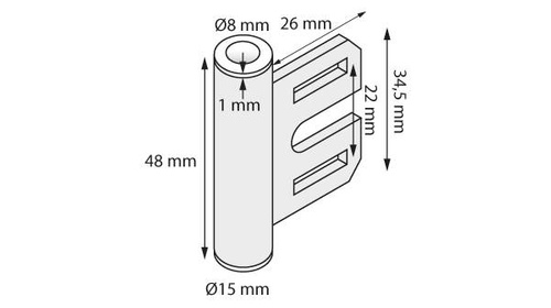 Zawias do ościeżnicy stalowej Metal-Bud (SZAWSH)