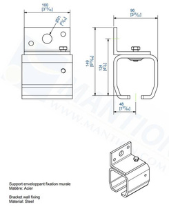 Uchwyt ścienny MANTION 9068V, ocynk