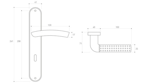 Klamka drzwiowa Metal-Bud EVA 90 mm