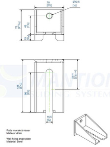 Regulowany uchwyt ścienny MANTION 9046CF, ocynk