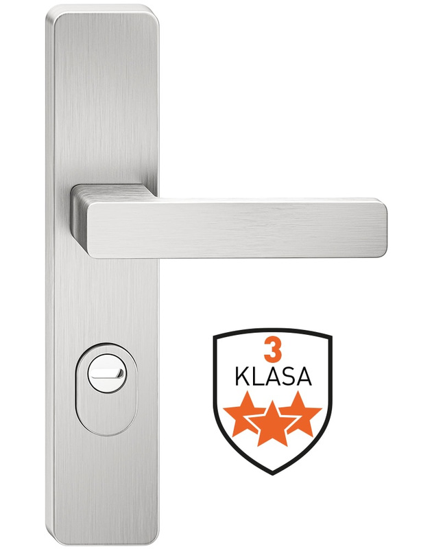 Klamka drzwiowa antywłamaniowa METAL-BUD ATLAS 72 mm inox