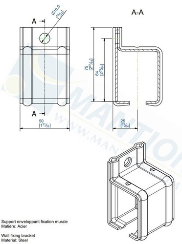 Uchwyt ścienny MANTION 5141, ocynk