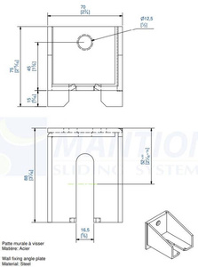 Regulowany uchwyt ścienny MANTION 9046CFC, ocynk