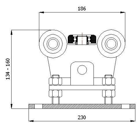 Wózek do bramy WR-5M-70