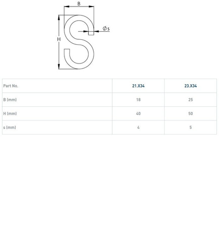 Zawieszka hakowa NIKO 21.X34 ocynk