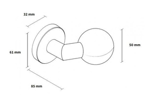 Gałka drzwiowa ukośna, nierdzewna Metal-Bud