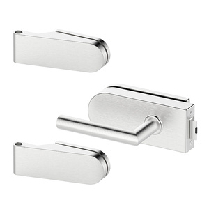 Zestaw okuć do drzwi szklanych Metal-Bud inox okrągły, bez przebicia