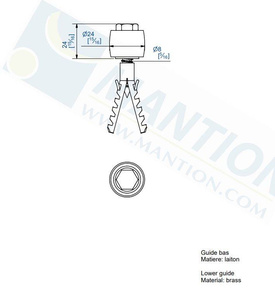 Dolna rolka prowadząca MANTION 1110DU, mosiądz