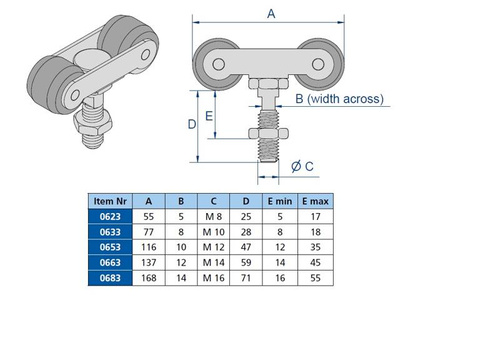 Wózek 2-kołowy MANTION 0623, koła nylonowe