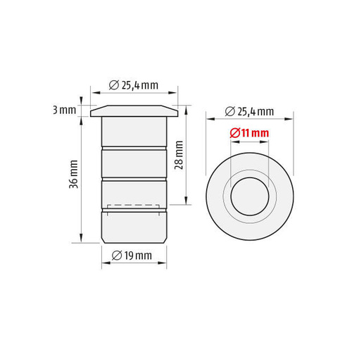 Maskownica podłogowa PLANET BM-R Ø11 mm (900874)