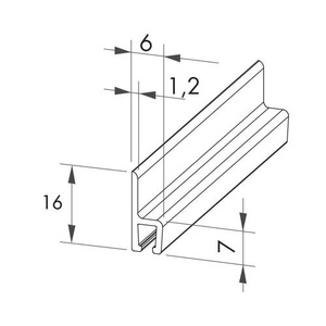Uszczelka szczotkowa profil ALU H3-14  3000 mm