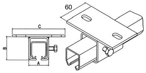 Podpora sufitowa IBFM do szyny 42x54 mm, typ 328M