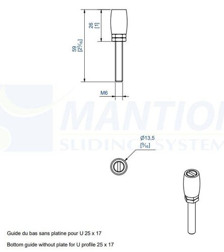 Nylonowa rolka prowadząca MANTION 1088, Ø13,5 mm