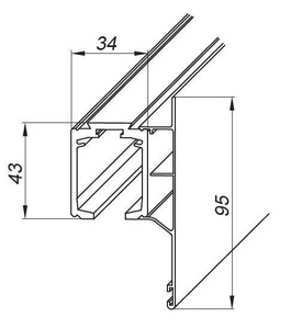 Maskownica sufitowa MANTION 214-296, aluminium
