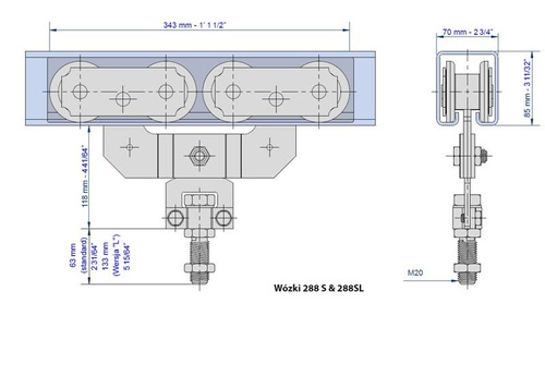 Wózek 8-kołowy MANTION 0288SL, ocynk