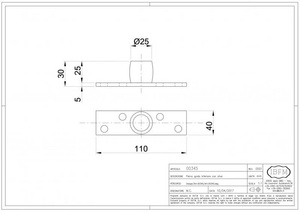 Płytka ustalająca IBFM do dolnej szyny prowadzącej z rolką mosiężną o średnicy 25 mm, typ 345
