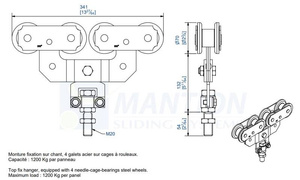 Wózek 8-kołowy MANTION 0288S, ocynk