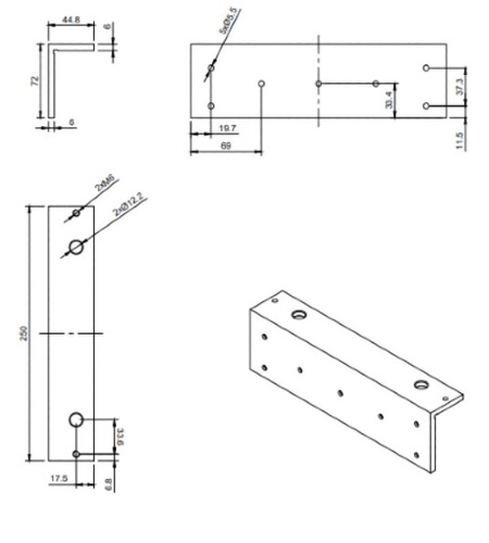 Element montażowy "L" BIRA Hartte MG500L
