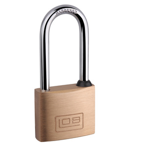 Kłódka zatrzaskowa, mosiężna z wydłużonym pałąkiem LOB KD41M