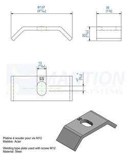 Płytka montażowa do wspawania MANTION 0055, stal czarna