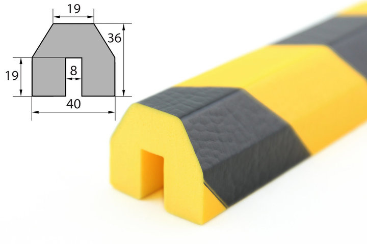 Elastyczny profil ostrzegawczo-ochronny KNUFFI typ BB (1000 mm)