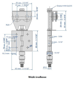 Wózek 4-kołowy MANTION BOB50, koła poliamidowe
