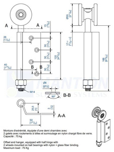 Wózek 2-kołowy z zawiasem MANTION 0562E, ocynk