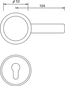 Klamko-gałka z szyldem LOB MP2102