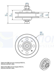 Stalowe koło MANTION 1002A, Ø82 mm, łożysko igiełkowe