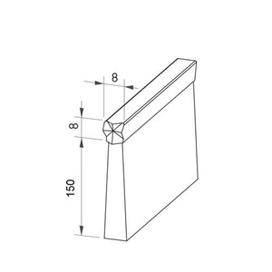 Uszczelka szczotkowa profil ALU H8-150 3000 mm