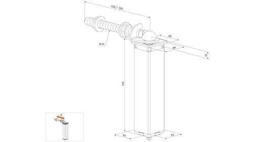 Zawias sprężynowy do furtek ogrodowych Locinox SWING40