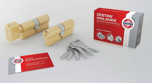 Komplet wkładek bębenkowych GMB w układzie jednego klucza, mosiądz