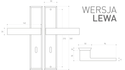 Zewnętrzna klamka drzwiowa Metal-Bud TOTAL inox plus