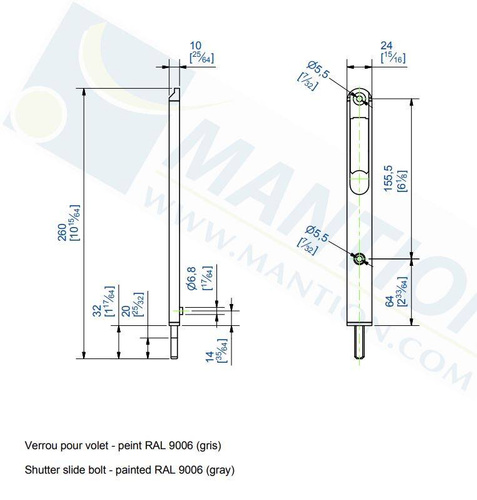 Zatrzask okienny MANTION 1326A