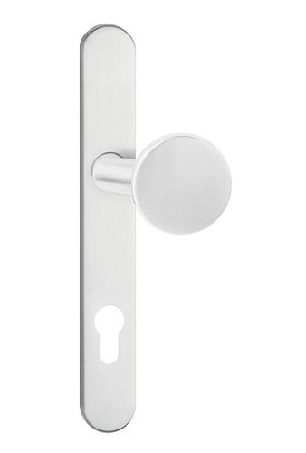 Gałka drzwiowa nierdzewna, ukośna na długim szyldzie Metal-Bud