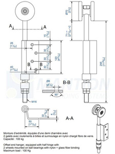 Wózek 2-kołowy z zawiasem MANTION 0382E, ocynk