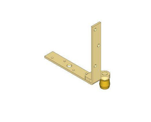 Dolny narożnik do skrzydeł drewnianych NIKO 34.M87, ocynk