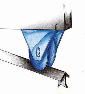 Koło jezdne 1-łożyskowe profil V z podporą górną