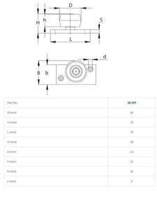 Nylonowy prowadnik rolkowy NIKO 38.X59