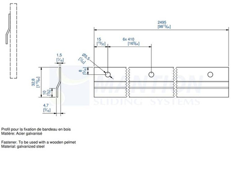 Mocowanie maskownicy drewnianej MANTION 10187, ocynk
