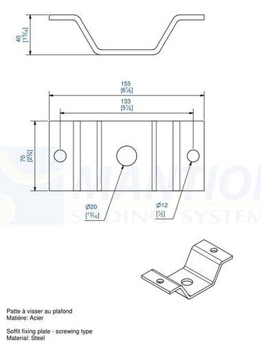 Wspornik sufitowy MANTION 8574, ocynk
