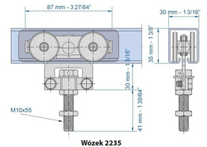 Wózek 4-kołowy MANTION 2235, ocynk