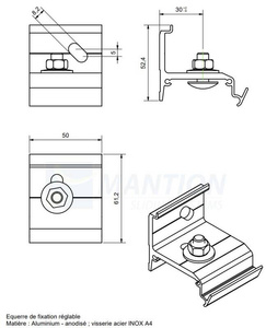 Uchwyt ścienny MANTION 11293A, aluminium, do terenów nadmorskich
