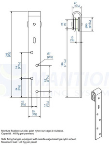 Wózek 2-kołowy MANTION 0015, koła nylonowe
