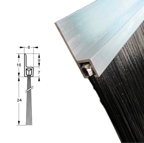 Uszczelka szczotkowa profil ALU H3-24 1000 mm