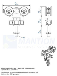 Wózek 4-kołowy MANTION 2235, ocynk